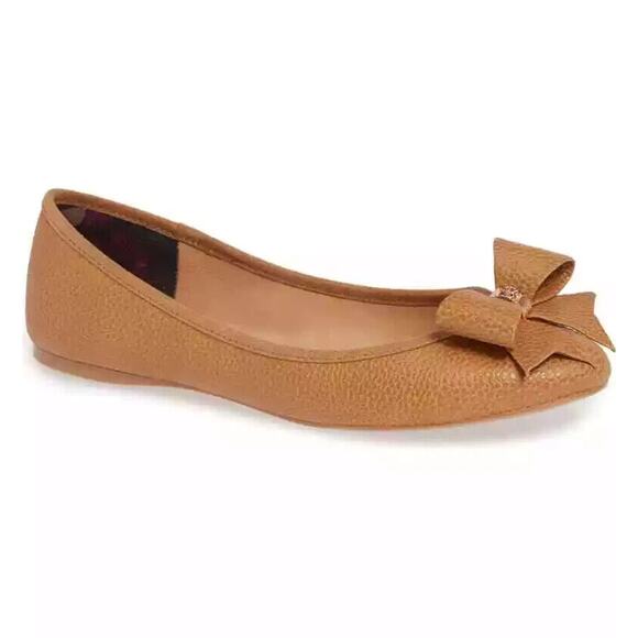 Ted Baker Shoes - Ted Baker Women's Sually Dainty Bow Slip On Flat Shoes Size 40 / 10 Brown